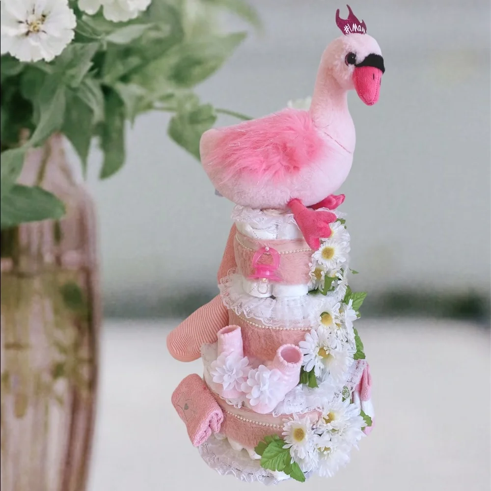 Swan Diaper Cake
